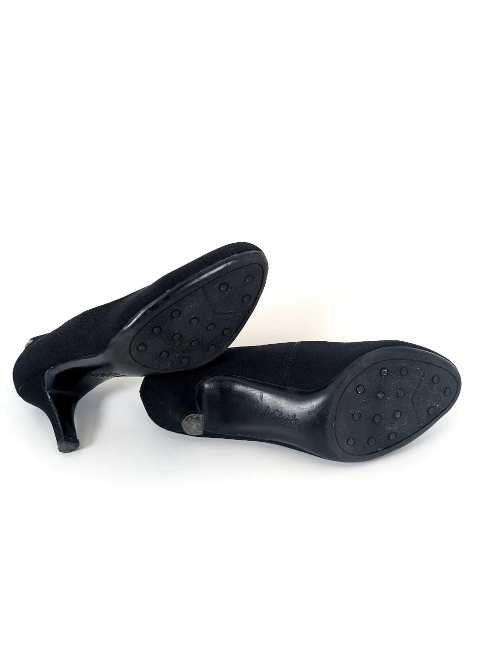 Life Stride Soft System Parigi Black Fabric Flex Round Toe Low Heel Pumps 5.5